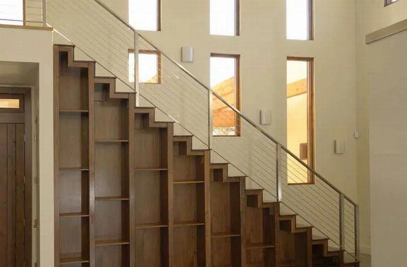 A view of a stair railing